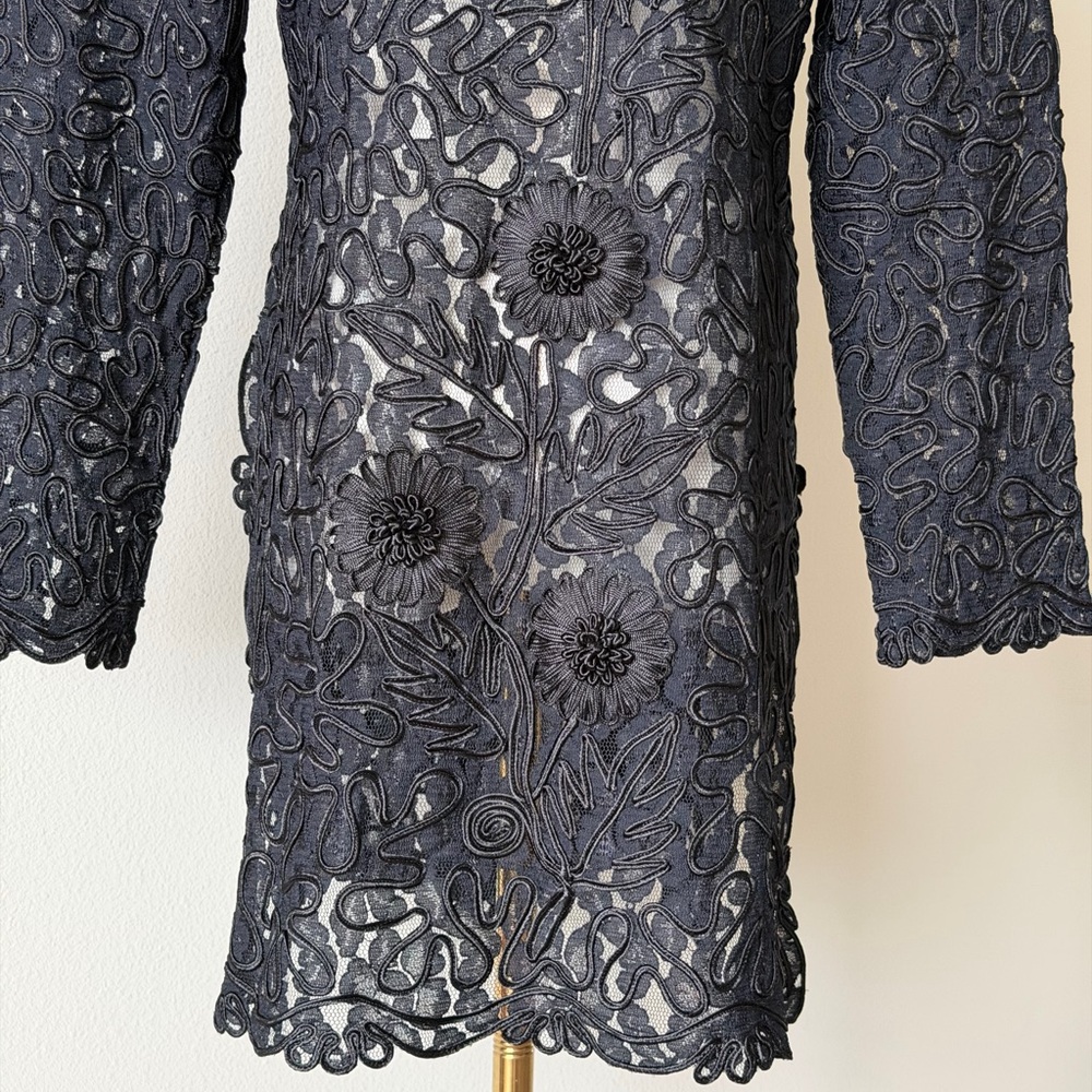 Sassy Thai Black Lace Floral Embroidered Sheer Cardigan Boho Gothic Coquette S/M - Picture 8 of 16